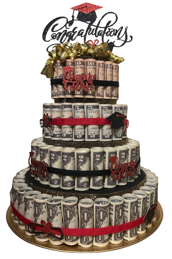 Money Cake: Congrats in Red