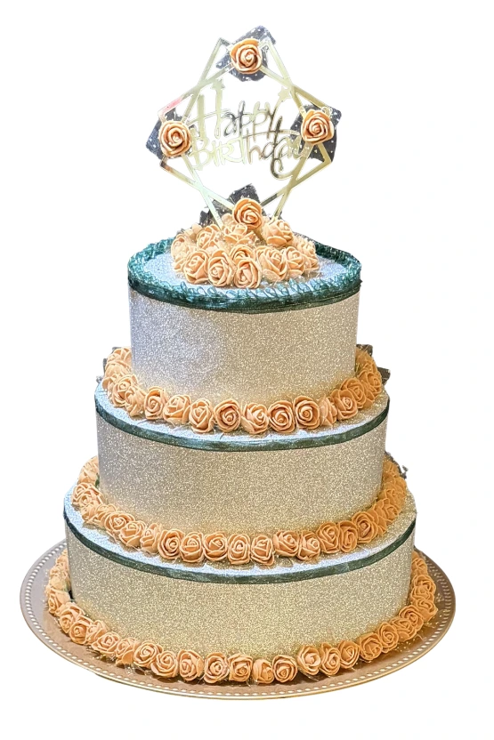 Decorative Cake: Silver & Gold