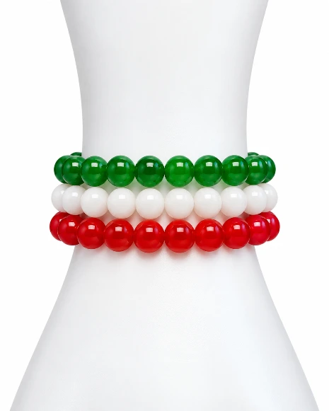 Mexico Flag Stackable Bracelet Set