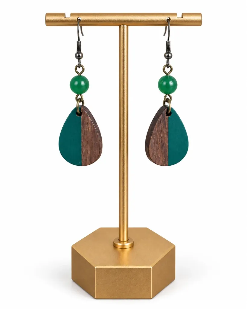 Bohemian Green Mexico-Inspired Earrings